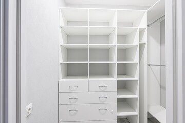 interior apartment room dressing room, hangers, storage system