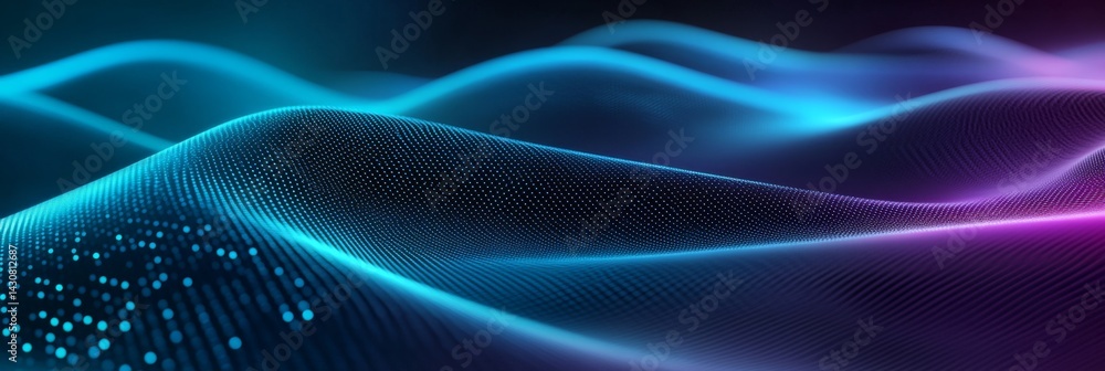 Aufkleber abstract wavy pattern with vibrant blue and purple colors creating smooth flowing effect