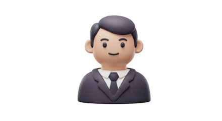 Isolated 3D Businessman Avatar with Suit and Tie