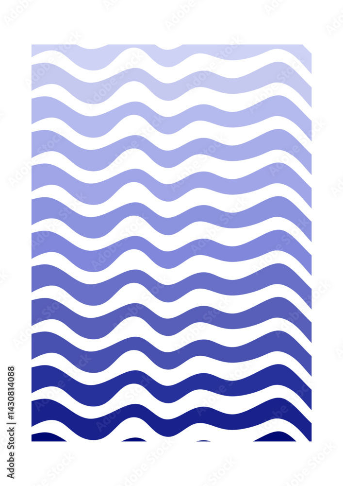 Poster abstract wavy horizontal lines pattern with blue gradient color. abstract texture background with bl