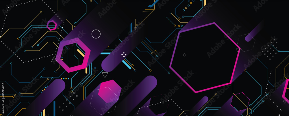 Poster Circuit abstract background for science and business presentation