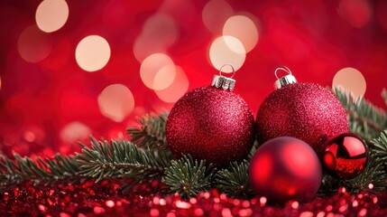 Christmas decorations red and green