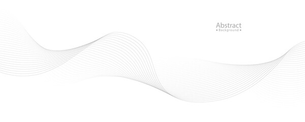 Minimalist abstract background with smooth wavy line patterns on White.