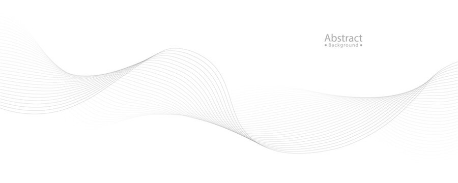 Fototapeta Minimalist abstract background with smooth wavy line patterns on White.