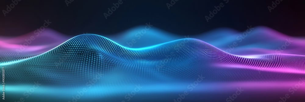 Aufkleber vibrant digital wave pattern in neon colors with dynamic shapes and smooth curves