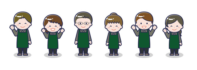 いろいろな人物セット_笑顔_飲食店の店員