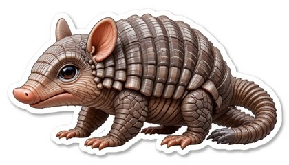Adorable Brown Baby Armadillo Illustration