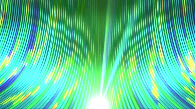 Fiber Optic Cables Flowing Toward Camera - Data Internet Concept