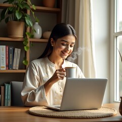 businesswoman working on laptop
