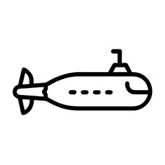 Submarine icon black line art vector