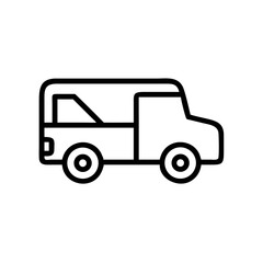 Vehicle icon black line art vector