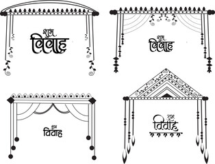 Indian Wedding Group Icon Knot Card Design