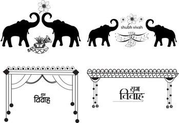 Indian Wedding Group Icon Knot Card Design