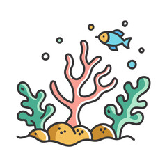 coral reef icon, coral reef vector illustration-simple illustration of coral reef, perfect for coral reef logos and icons