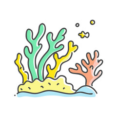 Obraz premium coral reef icon, coral reef vector illustration-simple illustration of coral reef, perfect for coral reef logos and icons