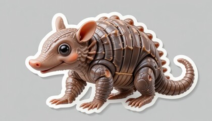 Obraz premium Cute Brown Cartoon Armadillo Toy Figurine
