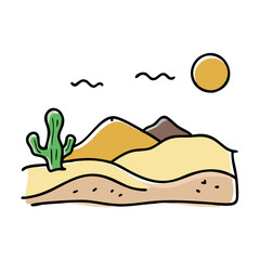desert icon, desert vector illustration-simple illustration of desert, perfect for desert logos and icons