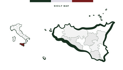 Regione Sicilia in Italia - mappa vettoriale