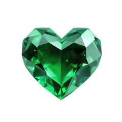 Fototapeta premium Heart-Shaped Emerald on Transparent Background