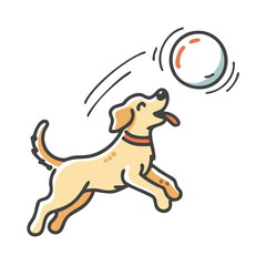 dog fetch icon, dog fetch vector illustration-simple illustration of dog fetch, perfect for dog fetch logos and icons