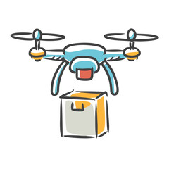 drone delivery icon, drone delivery vector illustration-simple illustration of drone delivery, perfect for drone delivery logos and icons