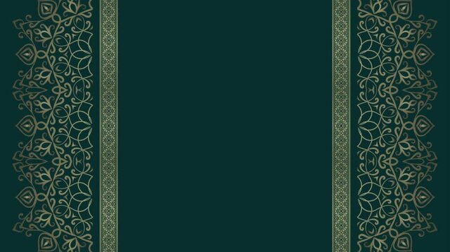 Elegant Green and Gold Ornamental Background
