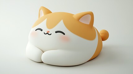Adorable 3D Render of a Cute Cartoon Cat
