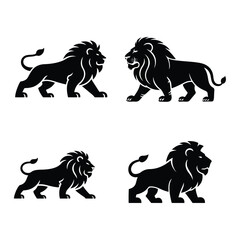 The lion vector set with white background