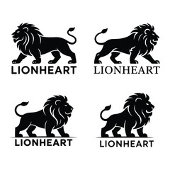 The lion vector set with white background