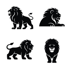 Obraz premium The lion vector set with white background