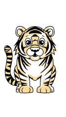 Vector or illustration of cute tiger cub 