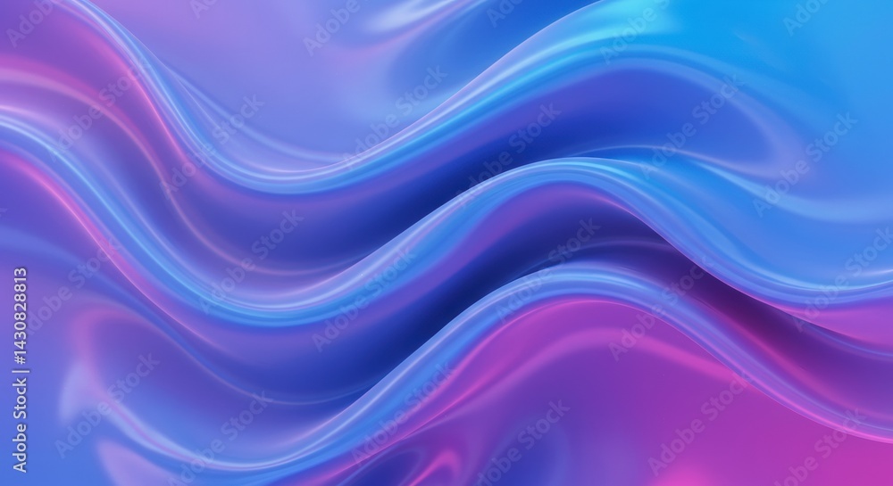 Poster abstract wavy surface with colorful gradient lighting