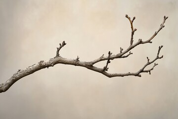 a branch with buds on a smoky background