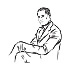 Man Sitting Silhouette - Digital Minimal Line Art - man sitting silhouette - man sitting vector - man sitting doodle - sitting illustration - man sitting line art

