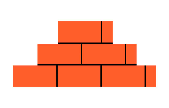 Hand drawn cute cartoon illustration of brick wall. Flat vector building industry doodle. Construction work sticker. Support service icon. Settings fix problem. Repair process. Isolated.