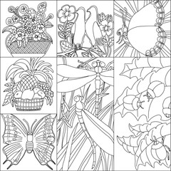 Obraz premium vector illustration silhouette sketch design decoration background painting natural scenery 