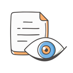 eye and document icon, eye and document vector illustration-simple illustration of eye and document, perfect for eye and document logos and icons