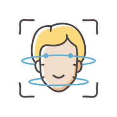facial recognition icon, facial recognition vector illustration-simple illustration of facial recognition, perfect for facial recognition logos and icons