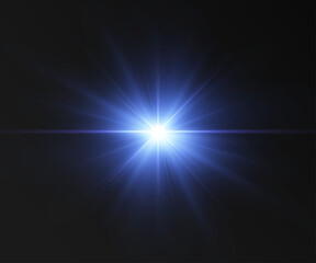 Realistic vector illustration of light effect on black background including sparkling stars, twinkling and flashing lights.	