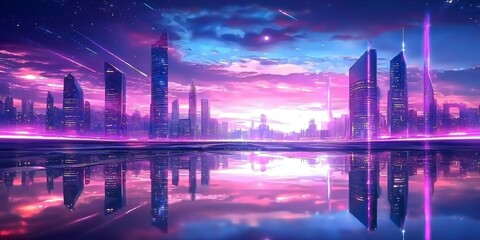 Immerse yourself in a colorful city skyline that defines a new era.