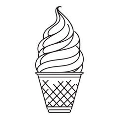 Delicious Soft Serve Ice Cream Cone Vector Graphic Illustration