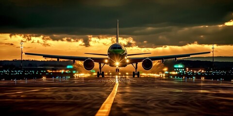 Airplane taking off from an airport, capturing the thrill of travel.