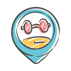 fitness center icon, fitness center vector illustration-simple illustration of fitness center, perfect for fitness center logos and icons