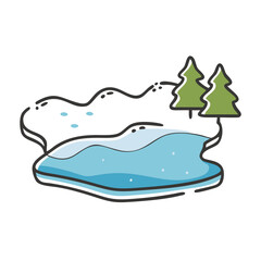 frozen lake icon, frozen lake vector illustration-simple illustration of frozen lake, perfect for frozen lake logos and icons