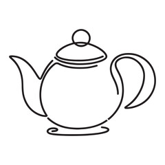 Elegant Teapot Illustration a Single Line Drawing for Your Designs