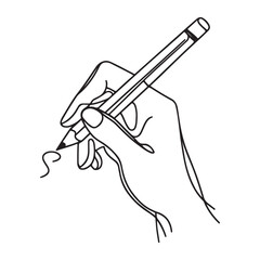 Hand Writing Continuous Line Art Drawing Pencil Sketch Graphic
