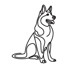 Dog sitting silhouette illustration minimalist vector pet animal art