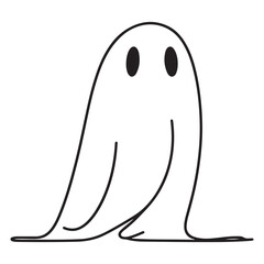 Simple Silhouette Ghost Illustration Spooky Costume for Halloween