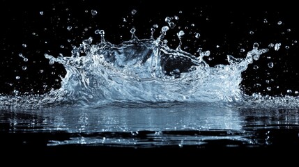 Water Splash on Black Background