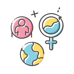 gender equality icon, gender equality vector illustration-simple illustration of gender equality, perfect for gender equality logos and icons